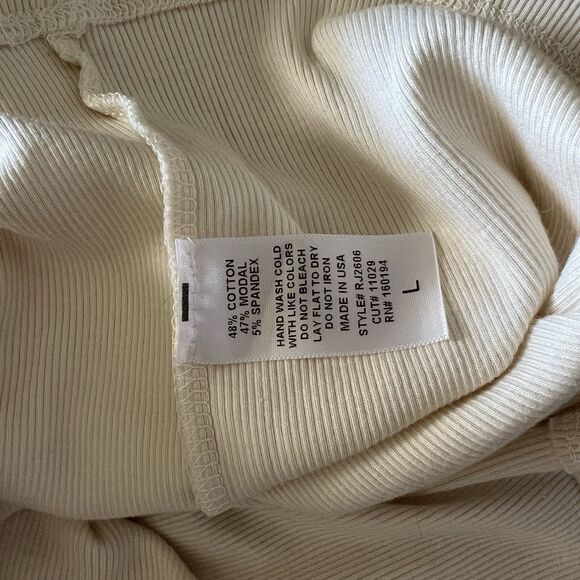 Anthropologie By Together knit beige neutral Tee cowl shoulder slouch Size Large - Picture 4 of 6